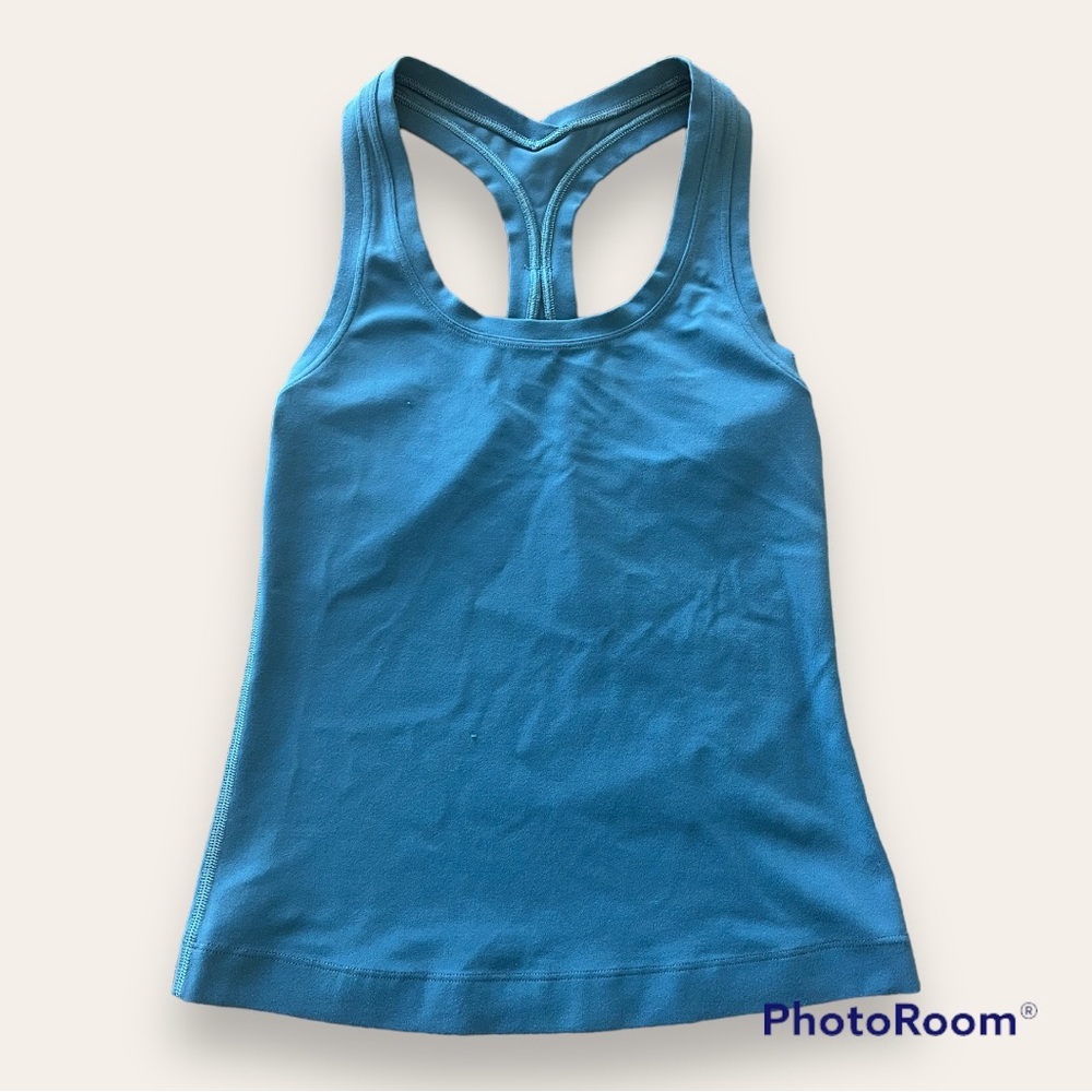 Lululemon Athletica Racerback Tank Top Dusty Blue Yoga Athletic Athleisure